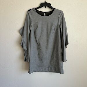 BCBGeneration Black and White Ruffled Long Sleeve Mini Dress Women’s XS Preppy